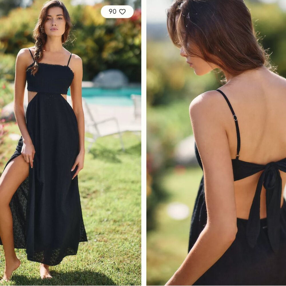 Anthropologie Maaji Obsidian Francesca Long Dress